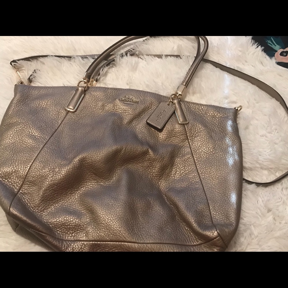 Coach Silver Metallic Purse